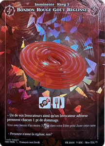 Rise TCG ( Candypocalypse / Sample / Cracked Ice )Bonbon Rouge Gout Réglisse FR