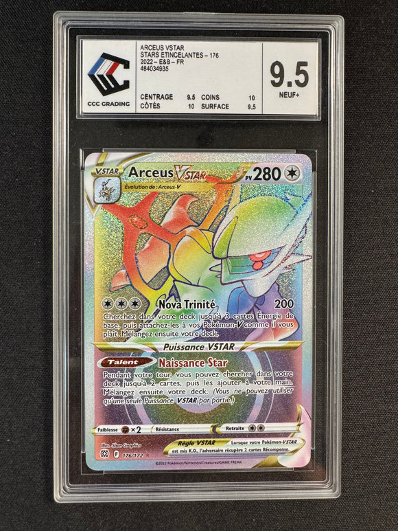 Carte gradée : Arceus Vstar raimbow - étincelles déferlantes - CCC 9,5