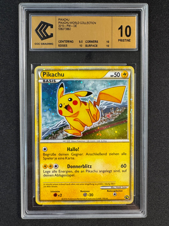 Carte gradée : Pikachu holo / pikachu world collection - CCC 10 pristine