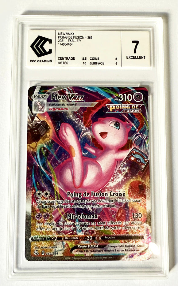 Carte gradée : Mew Vmax - Poing de Fusion - CCC7 - Français - Cardsity