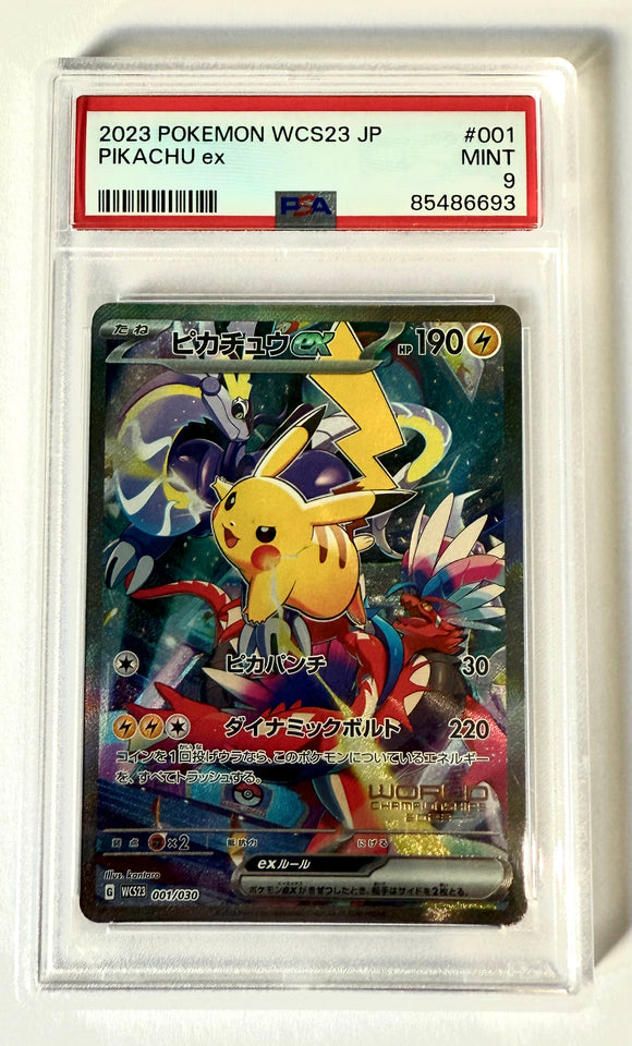 Carte gradée : Pikachu Ex World 2023 - Japonais - PSA9