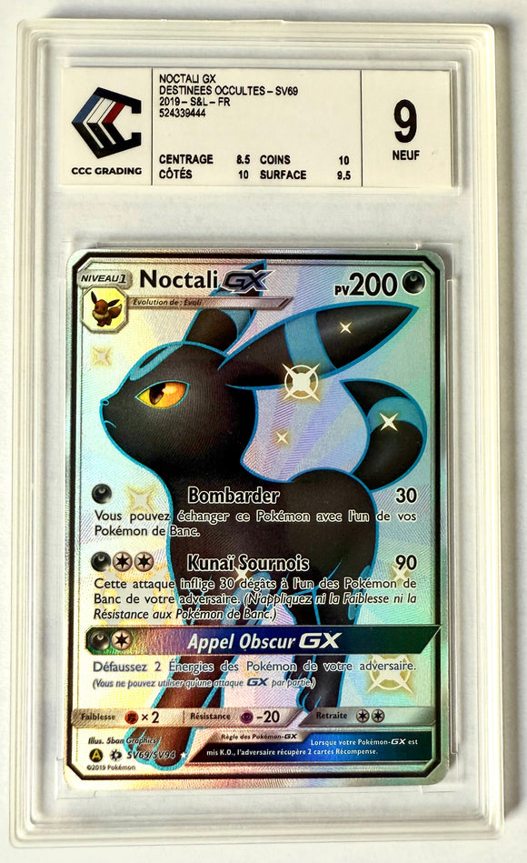 Carte gradée : Noctali GX - Déstinées Occultes - CCC9- Français