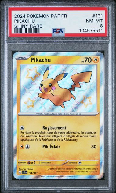 Carte gradée : Pikachu Shiny - Destinées à paldea - PSA 8